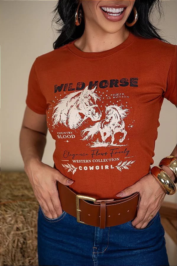T-SHIRT WILD HORSE COWGIRL